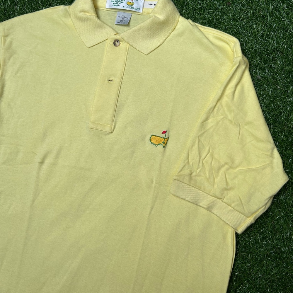 Agustua National Shop Masters  By Tilteist Combed Cotton Polo USA Made M Yellow